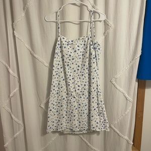 American Eagle Blue Floral Mini Back Tie Dress